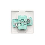Triple illuminated push button, LED not replaceable Color: blue, (module), 10AX, quick connection, satin, metallized