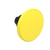 Mushroom head pushbutton actuator Ø22mm Platinum series chromed plastic, spring return, Ø60mm. Yellow