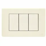 INSULAT. PLATE 3 GANGS WHITE BLANC