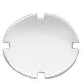 Inscription plate for pushbutton and illuminated pushbutton, flat, clear
