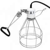 Clamp Heat Lamp Fixture, Steel Cage Wire, Max 150W, 220-240V, IPX2, 140 x 220mm