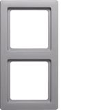 Frame 2gang Q.1 alu velvety, lacquered