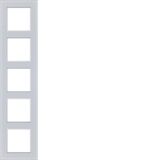 Cover frame 5-way, A.8, light white matte glass