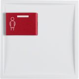 Central part with red call button at the top, Berker S.1/B.x, white, matt