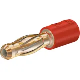 Reducer adapter, 2 mm plug to 2 mm socket, red, CAT II, 24.0106-22