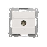 Single TV socket final, module, white matt
