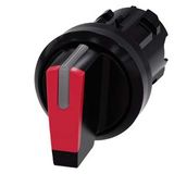 Toggle switch, illuminable, 22 mm, round, plastic, red