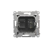 HDMI socket + computer socket RJ45 cat.6, module, white matt