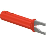 Adapter, cable lug 2-4.1 mm to 4 mm socket, red, CAT II, 23.0480-22