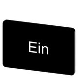 Labeling plate 17.5 x 27 mm, label black, labeling: Ein
