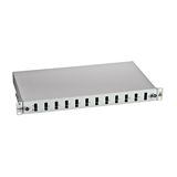 FO Splicebox empty for 12 SC-Duplex couplers, 1U, RAL7035
