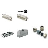 RockStar® HDC kits-Heavy-duty connectors, Kit, HE, Size: 8, Poles: 24, PUSH IN, 500 V, 16 A, diecast aluminium, PG 21