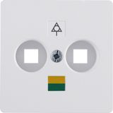 Central plate f. soc. out. f. floating output, Accessories, p.white ma