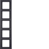 Frame 5gang vert., K.1, ant. matt, lacq.