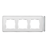 Triple frame, white, chrome base