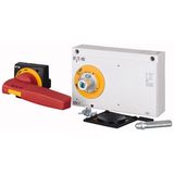 Door coupling rotary handle, red-yellow, lockable, size 4
