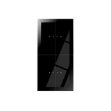 Glass touch panel; 2 modules in configuration - 2+2 touch fields, black; GP-22-B