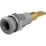 4 mm socket, plug-in connection, mounting Ø 8.1 mm, gray, 64.3040-28