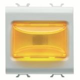 PROTRUDING INDICATOR LAMP - 12V ac/dc / 230V ac 50/60 Hz - AMBER - 2 MODULES - SATIN WHITE - CHORUSMART