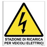 Danger sign 330X350mm “Stazione ricarica veicoli elettrici”