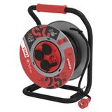 Metal cable reel, rubber-rubber, 4s, 25m, 1.5mm2