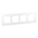 4 GANG PLATE WHITE GLASS