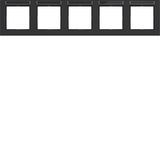 Cover frame 5-way horizontal, text field, A.1, night black matte