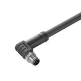 Power cable, One end without connector, M12, Number of poles : 4 (3 + PE), 5 m, pin, 90&deg;, Shielded: No, LED: No, Sheath material: PUR, Halogen: No