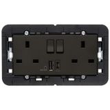 2 2P+E13ABS socket+red switch+A/C-USB bl