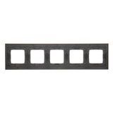 Cover for single socket outlet with earthing IP44 - transparent flap, champagne matt