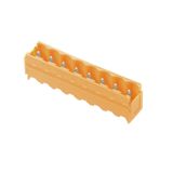 PCB plug-in connector, male header, Dovetails for fixing blocks, THT solder connection, 5.08 mm, Number of poles: 20, 180°, Solder pin length (l): 3.2 mm, tinned, orange, Box