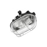 Luminaire SANGUESA for E27 lamps with protective metal mesh, max. 40 W, AC220-240V, IP54, glass shade, black