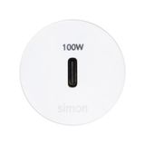 Furniture charger USB-C 100W single, Simon 400 Flash 30, IP20, white, Mount. dimen.: Ø17mm