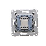 Socket outlet with earthing and shutters, (module), 16A, 250V, quick connection, Silver matt, metalic