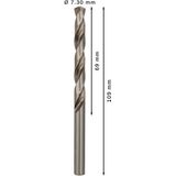 Metal drill bits HSS-G, DIN 338 7,3 x 69 x 109 mm 10 pcs.