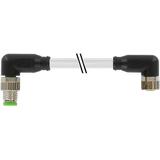 M8 male 90° / M8 female 90° A-cod. shielded PUR 3x0.34 gy 0.75m
