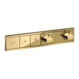 RainSelect shower thermostat, 2 functions, polished gold