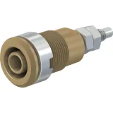4 mm socket, threaded bolt, mounting Ø 12.2 mm, CAT III, brown, 49.7043-27