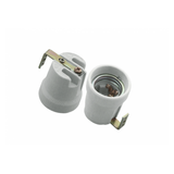 Ceramic socket E27 with mounting, white