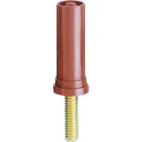 4 mm panel plug, threaded bolt, mounting Ø 9.8 mm, CAT II, brown, 24.0117-27