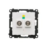 Double equipontential socket, module, white matt
