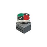 Quadruple pushbutton complete unit with fixing adapter and contacts