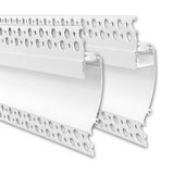 Built-in aluminum profile AN for plasterboard 19x96mm white color without diffuser 2m