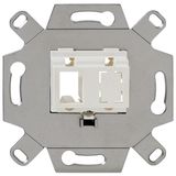 Mounting adapter, LC-D/SC, 2-fold, pure white (similar to RAL 9010), for TAE covers