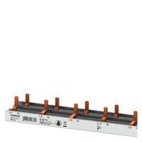 compact Pin Busbar, 10mm2 connection: 3p/N AFDD 5SM6 + compact device  1 MW touch protected 1000mm cuttable Pin busbar