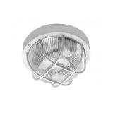Luminaire IBIZA for E27 lamps with protective mesh, max. 40 W, AC220-240V, IP44, glass shade