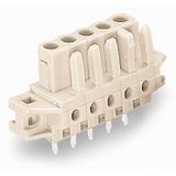 THT female header straight Pin spacing 5 mm light gray