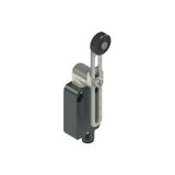 Modular prewired switch with adjustablelength straight metal revolving lever diam. 20 roller