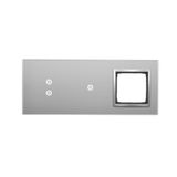 Touch panel 3 modules, Modul 1: 2 vertical touch fields, Module 2: 1 touch field, Module 3: space for Simon 54 module, Fixing: horizontal, Silver mist