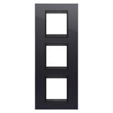 LUX INTERNATIONAL PLATE - IN TECHNOPOLYMER - 2+2+2 MODULES VERTICAL - TONER BLACK LAVY - INNER FRAME MATT BLACK - CHORUSMART